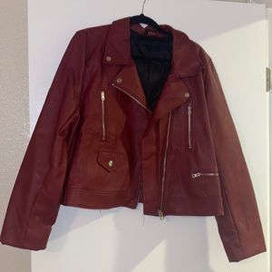 NWOT ASOPH faux leather motorcycle jacket. Size 3x